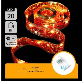 Aigostar - Catena luminosa LED 20xLED/3xAA 2m bianco caldo rosso