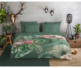 Biancheria da letto in flanella verde per letto singolo 140x200 cm - HIP