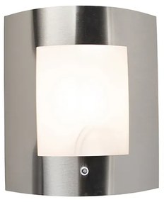 Lampada da parete per esterni in acciaio IP44 con sensore crepuscolare - Emmerald