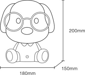 Globo 21761P - Lampada notturna LED ricaricabile PUPPY 1W/5V 500 mAh rosa