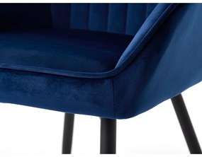 Set di sedie da pranzo blu scuro in imbottito con braccioli 2 pz Nolan Stripe – Unique Furniture