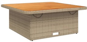 Set da pranzo da giardino 4 pz con cuscini beige in polyrattan