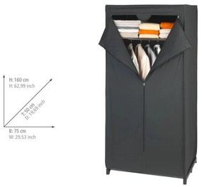 Armadio in tessuto nero 75x160 cm Deep Black - Wenko