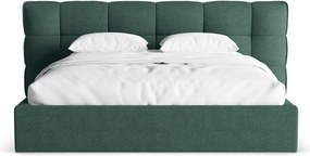 Letto matrimoniale imbottito verde scuro con contenitore con rete inclusa 200x200 cm Eric – Micadoni