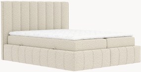 Letto boxspring in bouclé fatto a mano con contenitore Moretti, H4