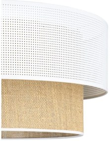 Plafoniera BORHO 1xE27/60W/230V Ø 40 cm bianco/iuta