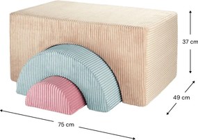 Gioco per psicomotricità marrone chiaro in velluto a coste 3 pz altezza totale 37 cm 75x49 cm Rainbow Montessori – Wigiwama