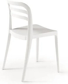 Sedia da giardino in polipropilene impilabile - DJANGO BIANCO 2 pezzi