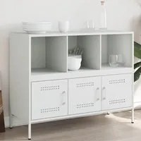 Credenza Bianca 100,5x39x79 cm in Acciaio Laminato a Freddo 843095