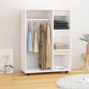 Armadio Bianco Lucido 80x40x110 Cm İn Legno Multistrato /