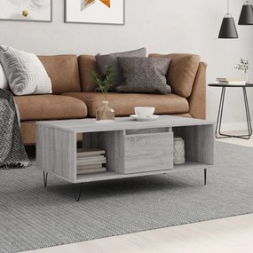 Tavolino Salotto Grigio Sonoma 90x50x36,5 Cm Legno Multistrato /
