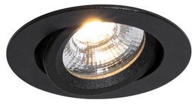 Faretto incasso nero orientabile 8,2 cm con LED dimmerabile IP54 Ultra Slim - Pupil