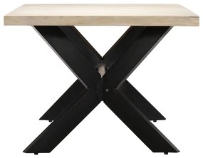 Tavolo da pranzo bianco 200x100x75 cm legno massello di mango