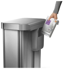Bidone a pedale in acciaio inox per rifiuti differenziati 58 l Dual - simplehuman