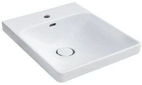Lavabo a incasso rettangolare vasca centrale Remix L 57.3 x H 20.4 x P 47.7 cm in ceramica bianco lucido