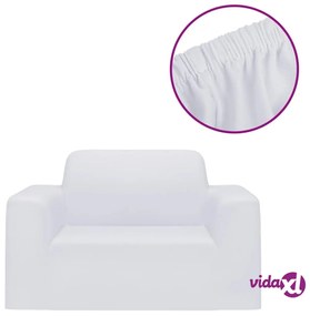 vidaXL Fodera Elasticizzata per Divano in Jersey di Poliestere Bianco