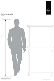 Stand appendiabiti argentato in metallo allungabile/su ruote – Premier Housewares