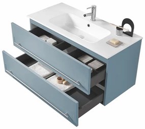 Mobile bagno sospeso ZOE 80 cm Denim con 2 cassetti
