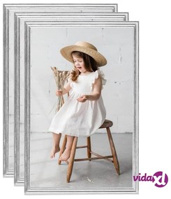 vidaXL Cornici Foto Collage 3 pz per Tavolo Argento 21x29,7 cm