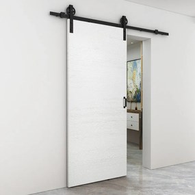 Porta scorrevole reversibile Mast in mdf bianco, L 93 x H 212 cm, con binario Rodeo