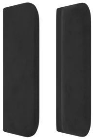 Testiera ad orecchio nera 147x16x78/88 cm in velluto