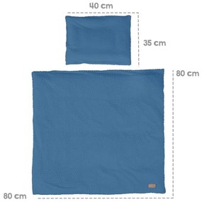 Set copripiumino e federa da bambini blu per culla 80x80 cm Seashells – Roba
