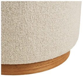 Poggiapiedi beige con rivestimento in bouclé Daisy – House Nordic