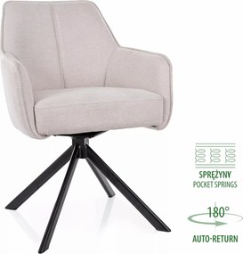 Sedia Notti Brego in tessuto beige – 55x45x83 cm