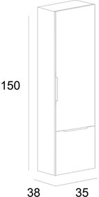 Colonna per mobile bagno Modula BADEN HAUS 1 cassetto 1 anta P 38 x L 35 x H 150 cm verde opaco