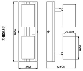 Globo 57909-2 - Faretto KAYDEN 2xGU10/25W/230V nero