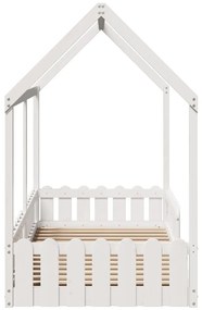Giroletto casetta bambini bianco 90x190 cm legno massello pino