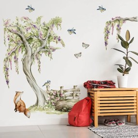 Adesivo murale Woodland - Bosco da favola con animali | Inspio