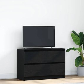 Mobile Porta Tv Nero 80x35x54 Cm İn Legno Multistrato /