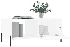 Tavolino da salotto bianco 90x50x40 cm in legno multistrato