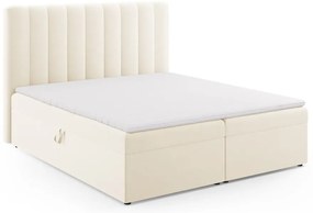 Letto boxspring beige con contenitore 180x200 cm Gina - Milo Casa