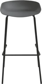 Sgabello in polipropilene Grigio Scuro con struttura in metallo - AGE 2 pezzi