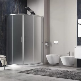 Box doccia stondato 100x80cm vetro satinato KAM-K270 - KAMALU