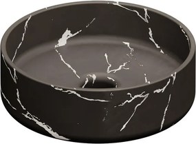 Lavabo da appoggio STEP/STAR tondo in ceramica nero