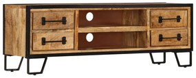 Mobile Porta Tv Con Cassetti 120x30x40 Cm Legno Massello Mango /