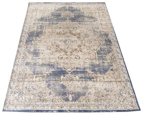 Raffinato tappeto vintage blu beige con fantasia Larghezza: 200 cm | Lunghezza: 290 cm