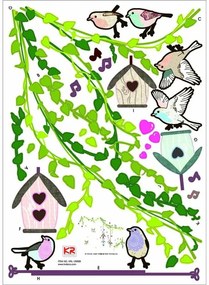 Set di adesivi murali Gabbie per uccelli nella foresta - Ambiance