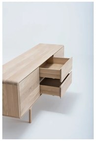 Cassettiera TV in legno massiccio di quercia Fawn - Gazzda