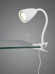 Wanda lampada da tavolo flessibile con pinza metallo bianco h. 20cm...
