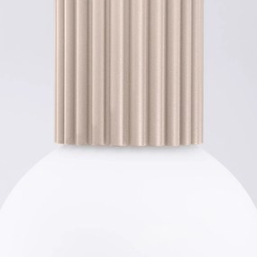 Plafoniera grigio tortora con paralume in vetro ø 12 cm Orbital – Sollux