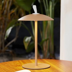 Lindby Lampada da tavolo LED Kanani, marrone, dimmerabile