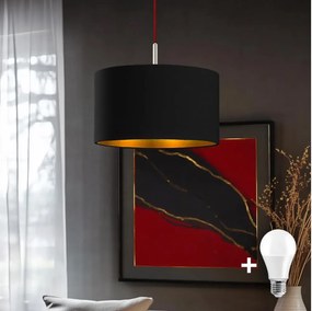 Eglo - Lampadario LED a sospensione su cavo TUNJA 1xE27/60W/230V nero