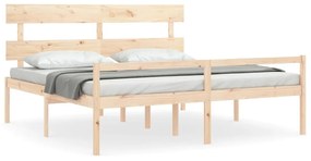 Letto per Anziani con Testiera 200x200 cm in Legno Massello