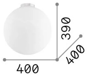 Plafoniera Moderna Mapa Vetro Bianco 1 Luce E27 D40Cm