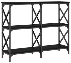 Tavolino consolle nero 100x28x80,5 cm in legno multistrato