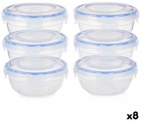 Set di scatole porta pranzo Ermetico Azzurro Trasparente Plastica 800 ml 15,5 x 7,5 x 15,5 cm (8 Unità)